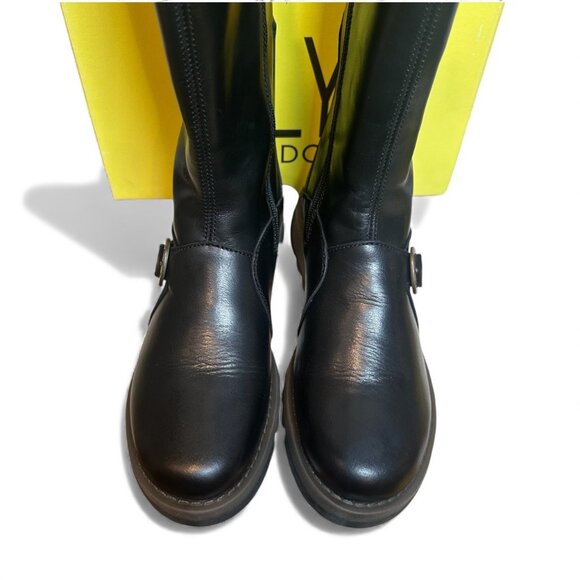 Fly London MES 2 Buckle Moto Leather Mid-Calf Boots Women’s 40 Zip RUG Sole - Picture 9 of 12